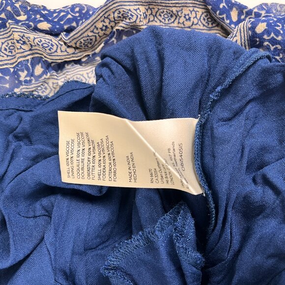 Maeve by Anthropologie Blue Floral Puff-Sleeve Cutout Back Mini Dress Size XS - Picture 6 of 6